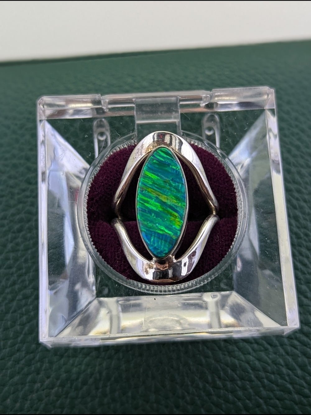 ✨ Marquise Opal & Sterling Silver Statement Ring ✨